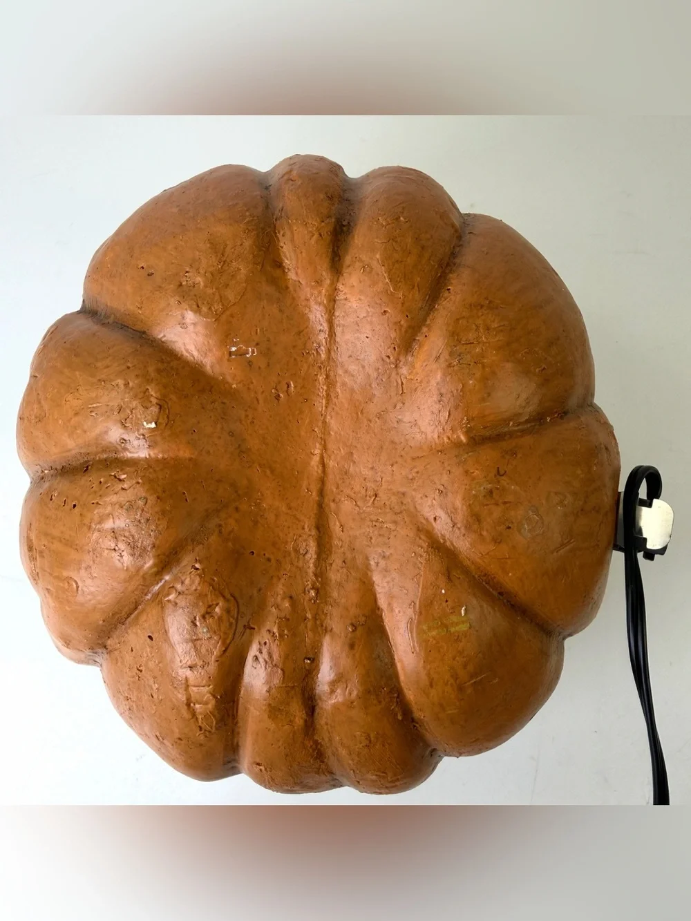 Vintage Lighted Jack O Lantern Pumpkin Hand Painted Primitive Halloween Decor 7”